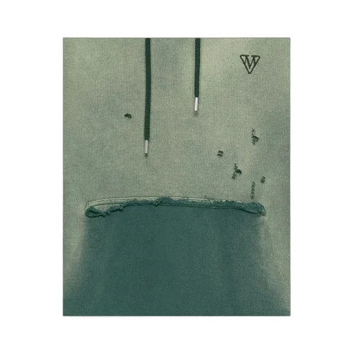 Distressed-Effect Cotton Hoodie