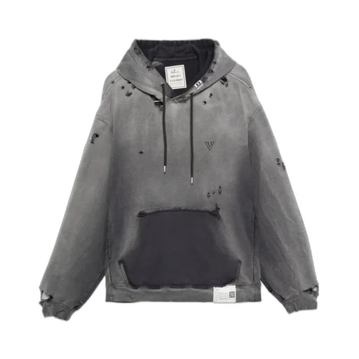 Distressed Cotton Hoodie