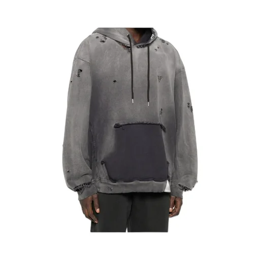 Distressed Cotton Hoodie