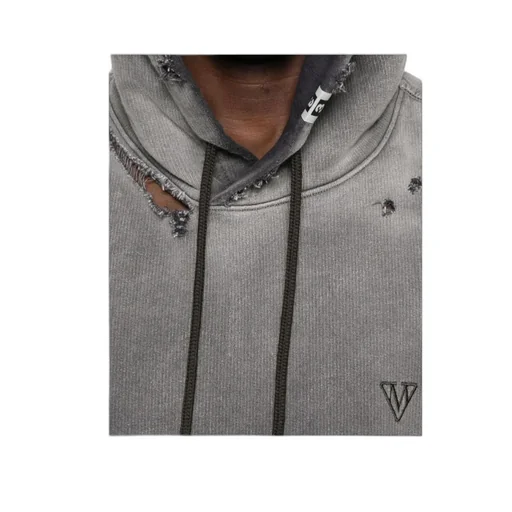 Distressed Cotton Hoodie