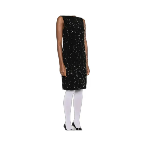 Tagging-Barbs Boat Neck Midi Dress