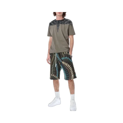 Feather-Print Straight-Leg Shorts