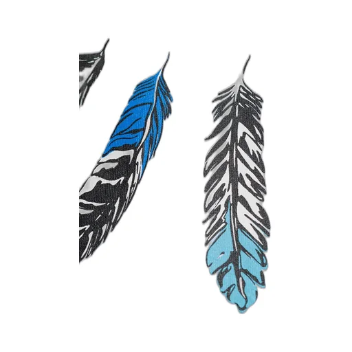 Collar Feathers Over Printed T-Shirt