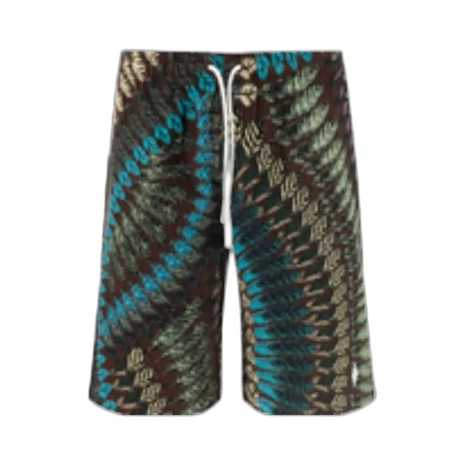 Feather-Print Straight-Leg Shorts