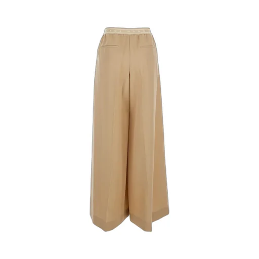 Logo Waistband Wide-Leg Trousers
