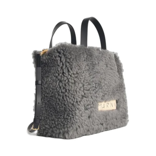Logo Detailed Teddy-Effect Bag