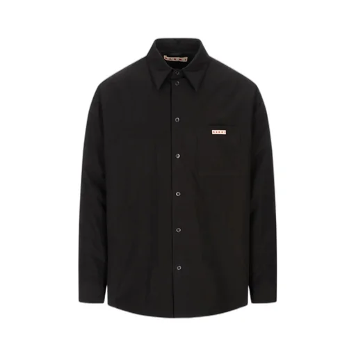 Logo Patch Curved Hem Shirt