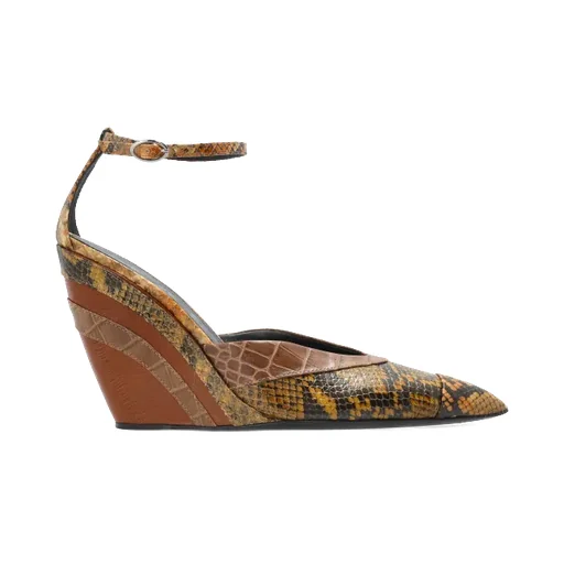 Pointed-Toe Wedge With Mixed Animal Print