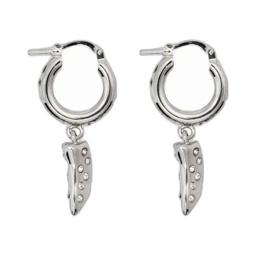 Crystal-Embellished Hoop Earrings