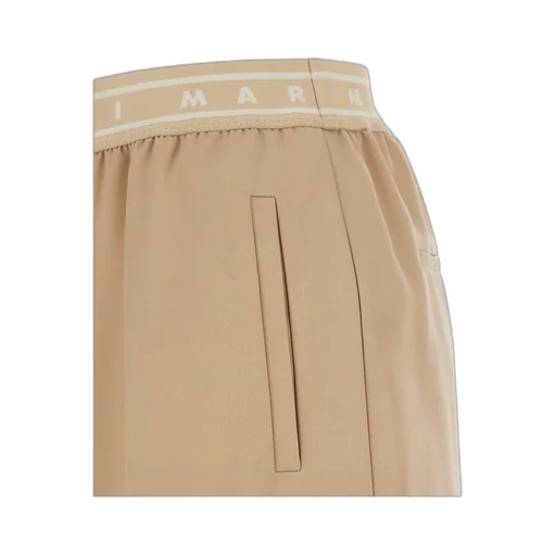 Logo Waistband Wide-Leg Trousers
