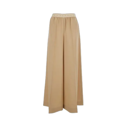 Logo Waistband Wide-Leg Trousers