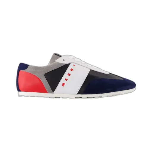 Black Leather And Multicolour Suede Sneaker