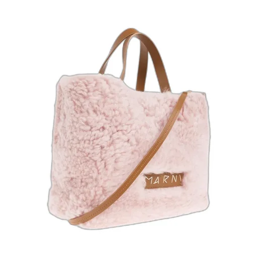 Fur-Trimmed Tote Bag