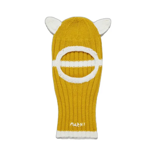Yellow Wool Balaclava With Ears