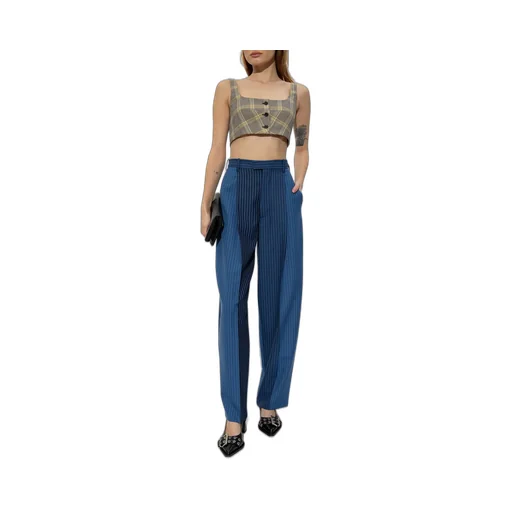 Check Pattern Cropped Tank Top