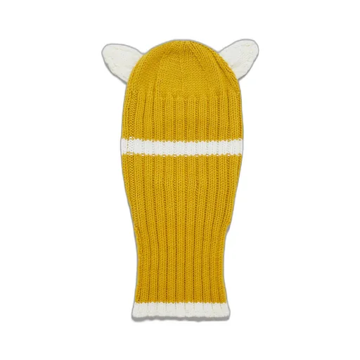 Yellow Wool Balaclava With Ears