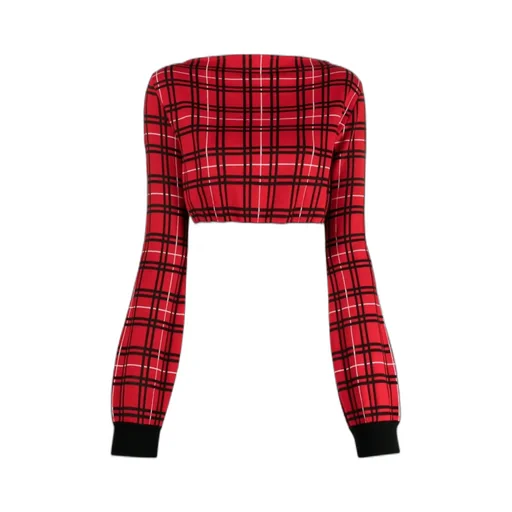Check-Pattern Cropped Jumper
