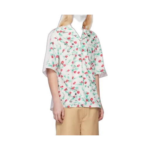 Short-Sleeved Mix Printed Panelled Shirt