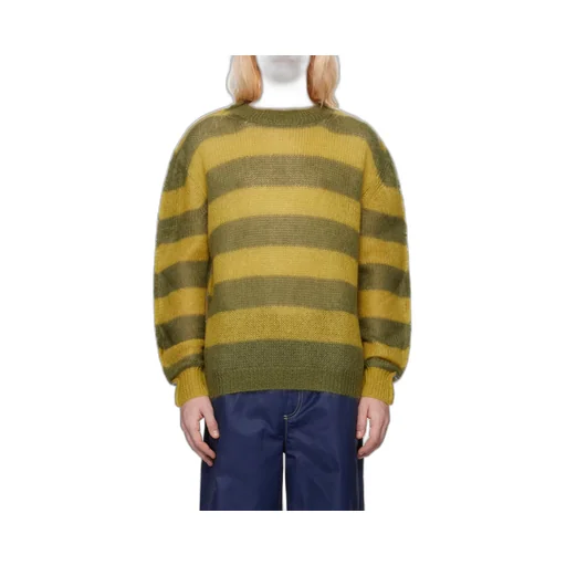 Mohair And Wool Jumper With Mixed Stripes