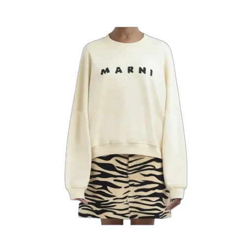 Logo Printed Drop Shoulder Sweatshirt