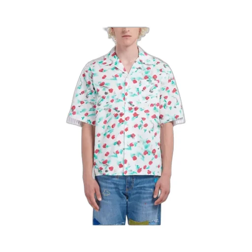 Short-Sleeved Mix Printed Panelled Shirt