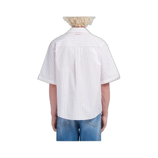 Short-Sleeved Mix Printed Panelled Shirt