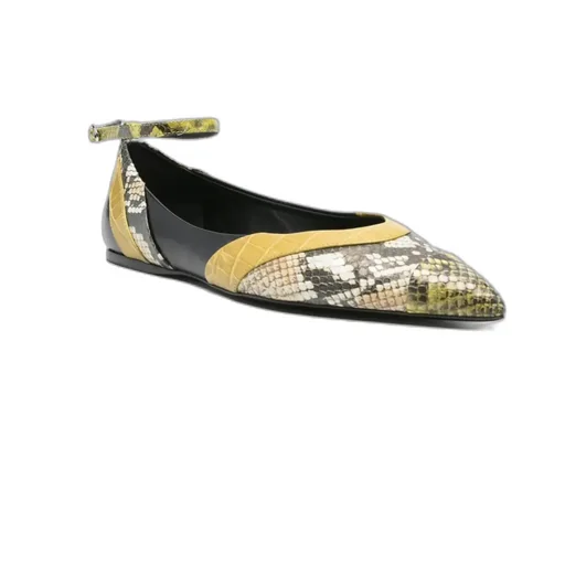 Leather Pointed-Toe Ballerina