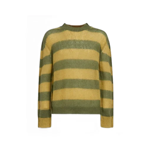 Mohair And Wool Jumper With Mixed Stripes