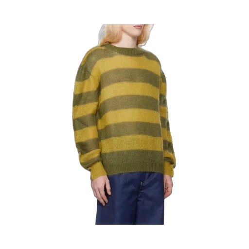 Mohair And Wool Jumper With Mixed Stripes