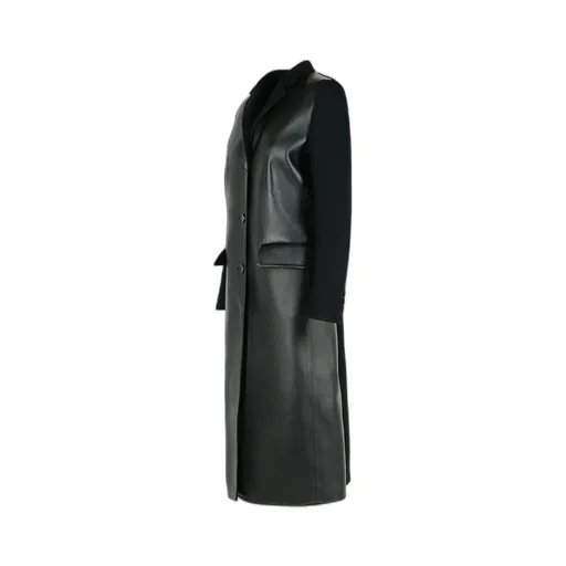 Button-Up Leather Coat