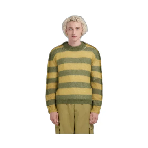 Mohair And Wool Jumper With Mixed Stripes