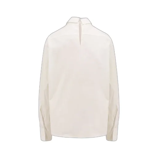 Pleat-Detailed Curved Hem Shirt