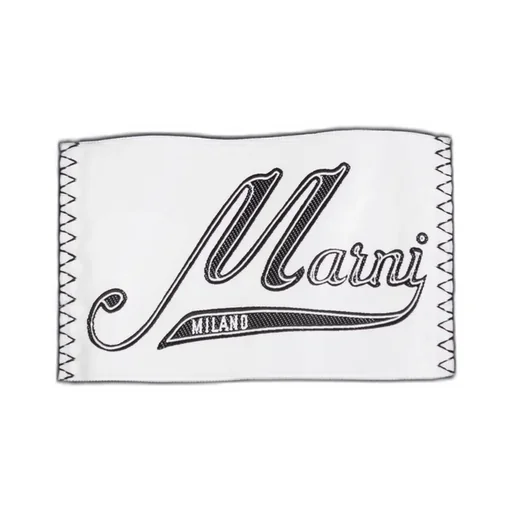 Logo Patch Striped Fringed Scarf