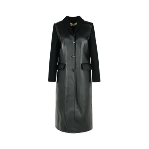 Button-Up Leather Coat