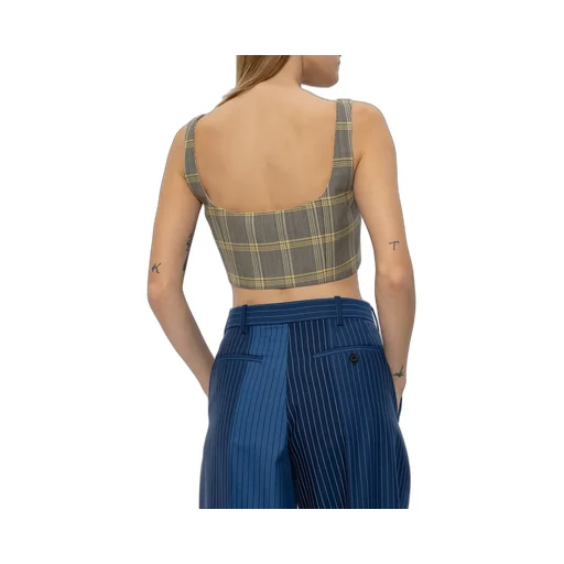Check Pattern Cropped Tank Top