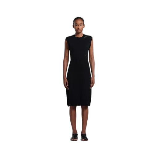 Distressed Effect Sleeveless Knitted Dress