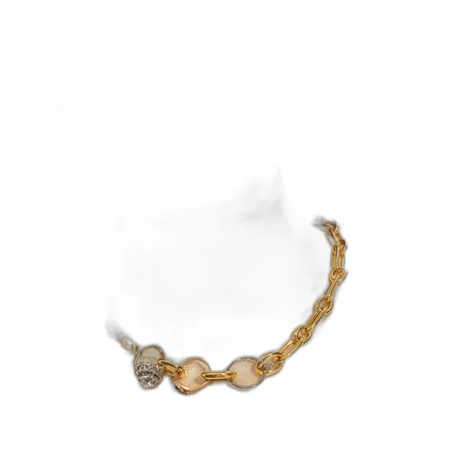 Mixed Link Chain Necklace With Pearls And Rings