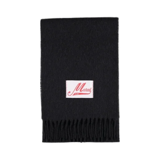 Logo Patch Fringed Scarf