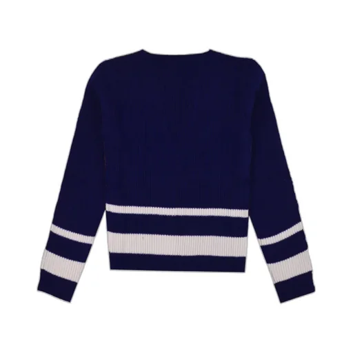 Graphic-Printed V-Neck Buttoned Cardigan