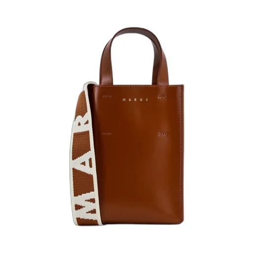 Logo Printed Top Handle Bag