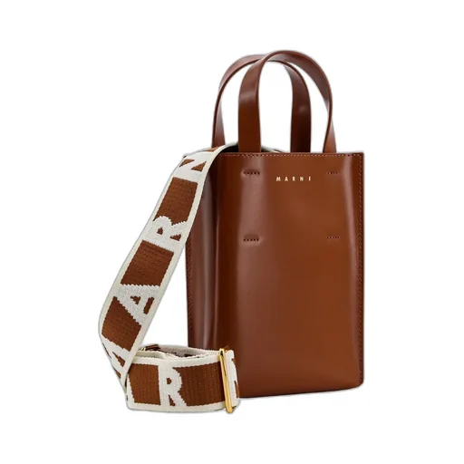 Logo Printed Top Handle Bag