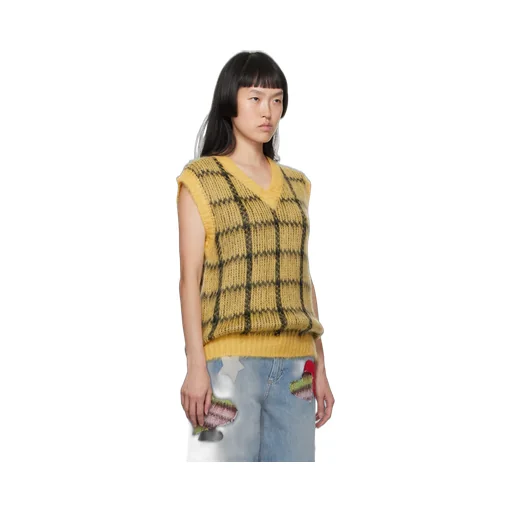 Checked Sleeveless Jumper