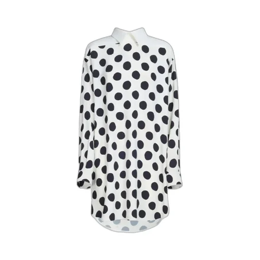 Polka Dot-Print Long-Sleeved Mini Dress