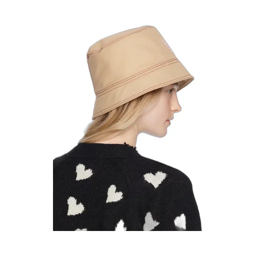 Beige Linen And Cotton Bucket Hat With Marni Embroidery