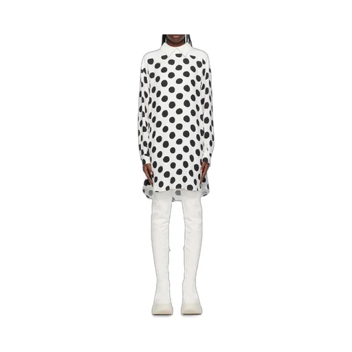 Polka Dot-Print Long-Sleeved Mini Dress