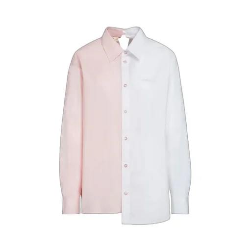Two-Toned Asymmetric Buttoned Shirt