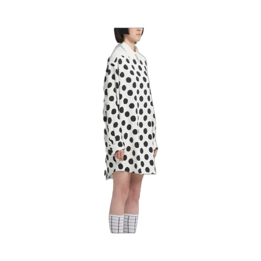 Polka Dot-Print Long-Sleeved Mini Dress