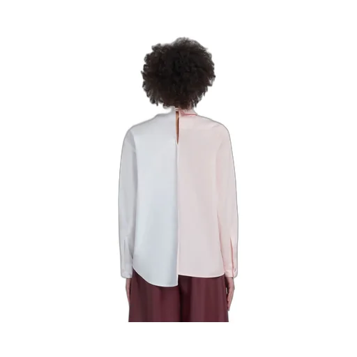 Two-Toned Asymmetric Buttoned Shirt