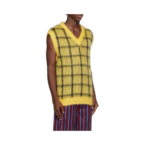 Checked Sleeveless Jumper