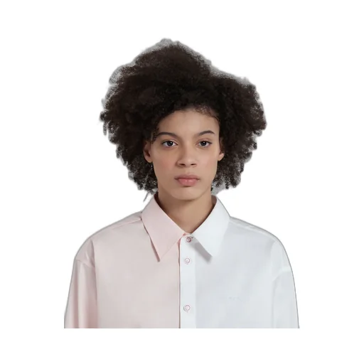 Two-Toned Asymmetric Buttoned Shirt